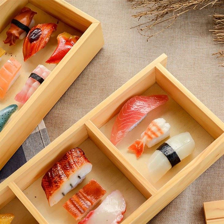 Estick Wholesale Restaurant Equipment Large Wood Serving Boat Tray Japanese 50CM Wooden Sushi Boat For Sushi